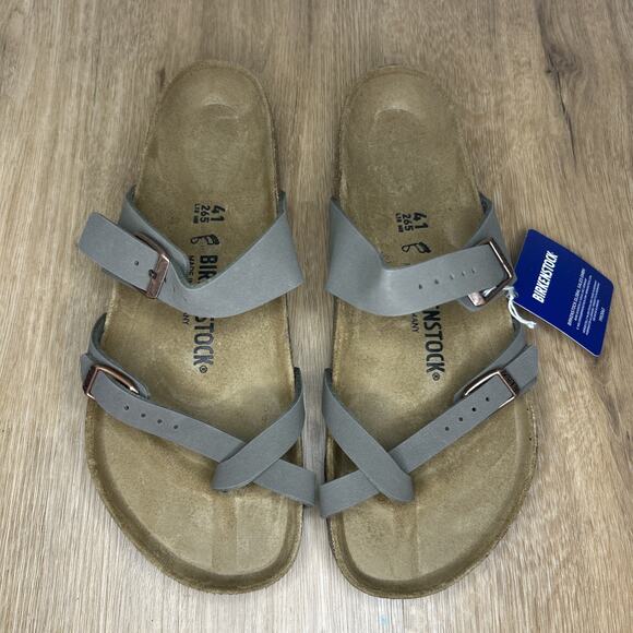 *NEW* Birkenstock Mayari Stone Birkibuc Cork Footbed Women's 10 EU41 Sandals - Picture 1 of 6